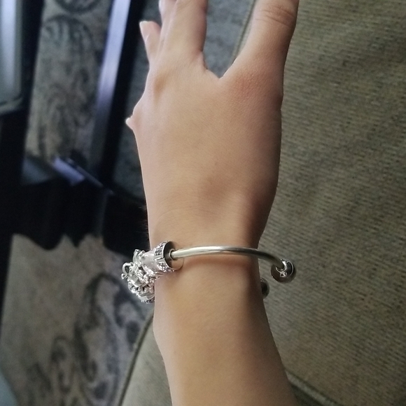 ♥️ EUC Pandora Elephant Cupcake Flower charm bracelet - Picture 8 of 9